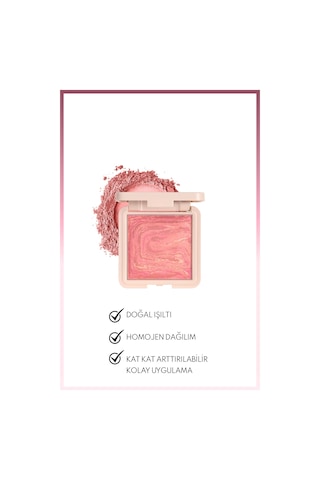 Note Cosmetics Marble Baked Blusher Fırınlanmış Allık & Aydınlatıcı - 04 Rosy Rose