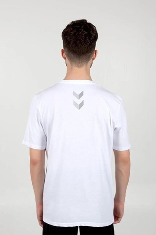 Hummel Armın Coton Basıc Logo T-shırt S/s Siyah Baskılı T-shırt Beyaz