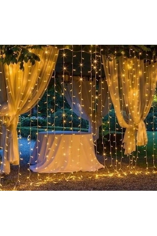 Kenpazar 3x3 Perde Led 300 Adet Ledli Gün Işığı 8 Mod Eklemeli Pl-10 Çok Renkli