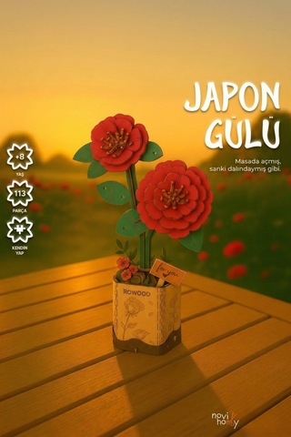 Ahşap Japon Gülü 3d Puzzle Ahşap Minyatür Maket Kiti Dıy Kendin Yap