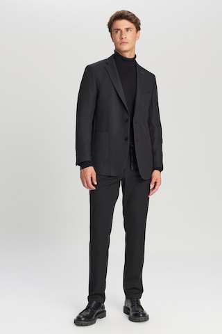 AC&Co / Altınyıldız Classics Erkek Sıyah Slim Fit Dar Kesim Mono Yaka Torba Cepli Blazer Ceket Siyah