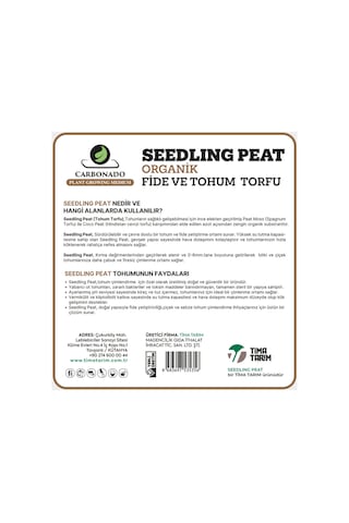 Seedling Peat 15 Litre Organik Fide Ve Tohum Torfu 15 L