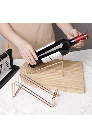 Honeybeeshop Gümüş Dökme Demir Şarap Rafı Yığın Tasarım Dayanıklı Isıya Dayanıklı Ev Bar Kullanımı