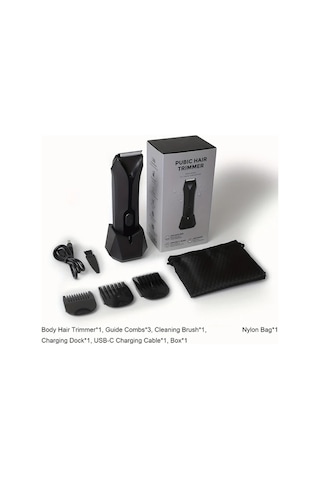 Dashanshop Erkekler İçin Usb Şarjlı Lityum Pil Çok Amaçlı Black Kasık Vücut Tıraş Makinesi Değiştirilebilir Seramik Bıçak Başlıklı Limit Tarak Hediyelik