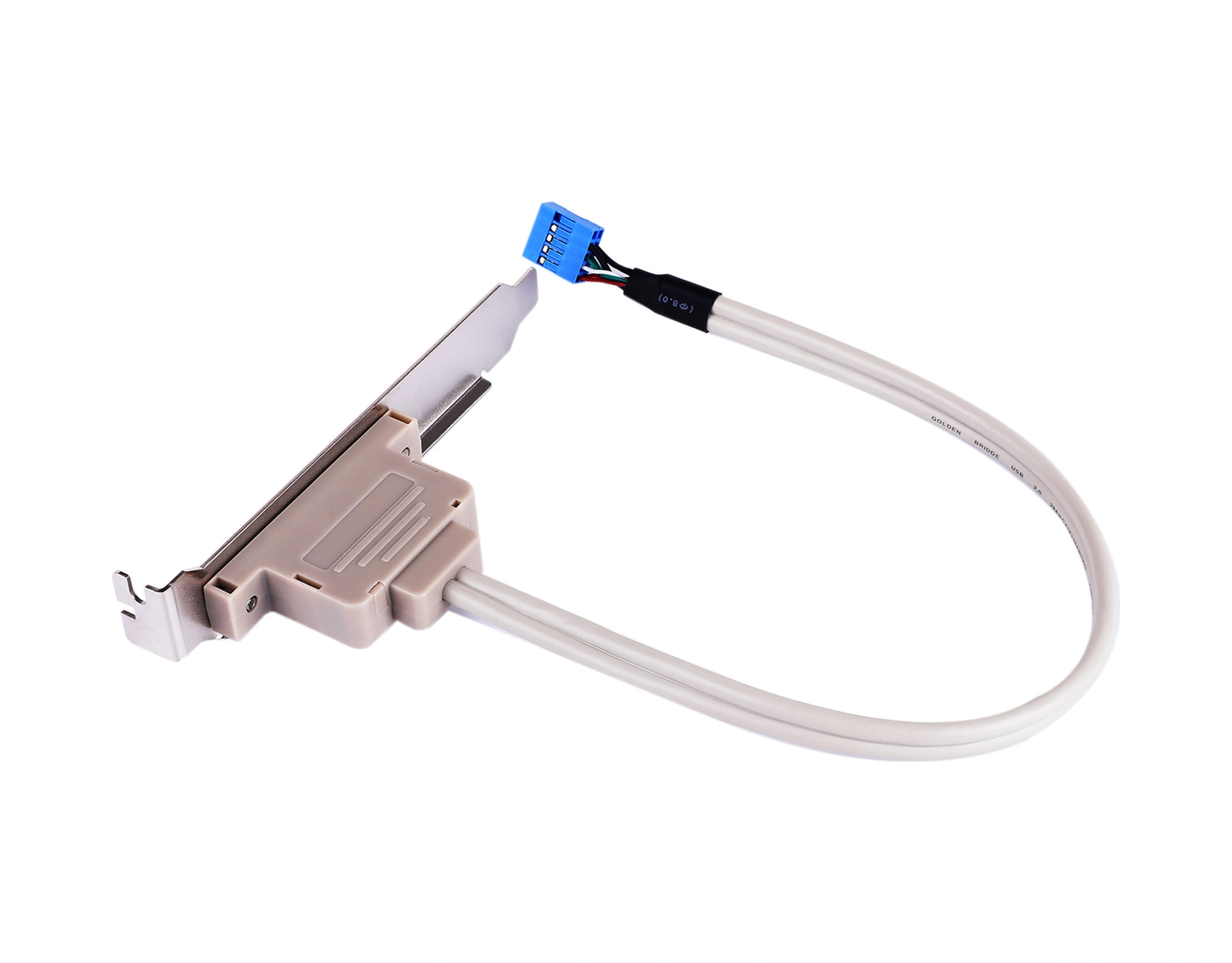 Qingmipy Masaüstü Bilgisayar Kasası İçin Pcı Konumlu 2 Usb 2.0 Portu Anakart Genişletme Kablosu Beyaz Bakır Tel