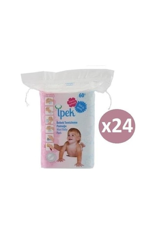 Ipek Ipek Maxi Pamuk Bebek Temizleme Pamuğu 60'Lı * 24'Lü Paket Ipek Ipek Maxi Pamuk Bebek Temizleme Pamuğu 60'Lı * 24'Lü Paket