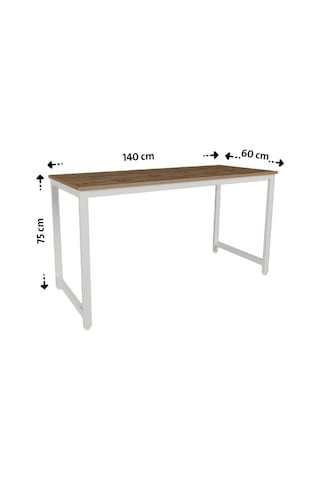 Merkür/siyah 60 X 140 Cm Çalışma Masası, Bilgisayar Masası, Yemek Masası, Metal Ayaklı 140x60 - Siyah Profilli