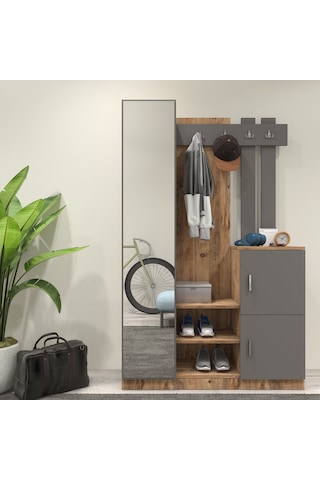 Robin Home Lenka Vestiyer Portmanto Ayakkabılık Çam-gri