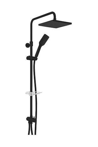 Tiera Teleskobik Kolonlu Duş Sistemi Mat Siyah 200x200 Gümüş