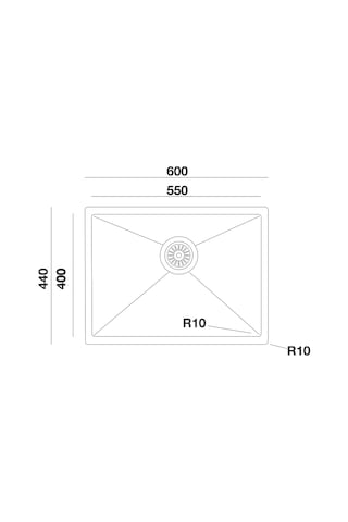 Livinox 10 4060r10 Tek Gözlü Damlalıksız Polisajlı Tezgah Altı Paslanmaz Çelik Eviye Inox 40 x 60 CM