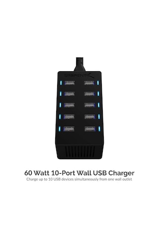 Sabrent 100 Watt Çoklu Bağlantı Noktalı Usb Hızlı Şarj Cihazı Ax-adpd 10-port