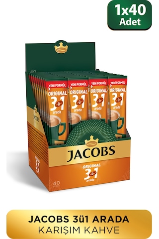 Jacobs 3'ü 1 Arada Karışım Kahve 40'lı Kutu