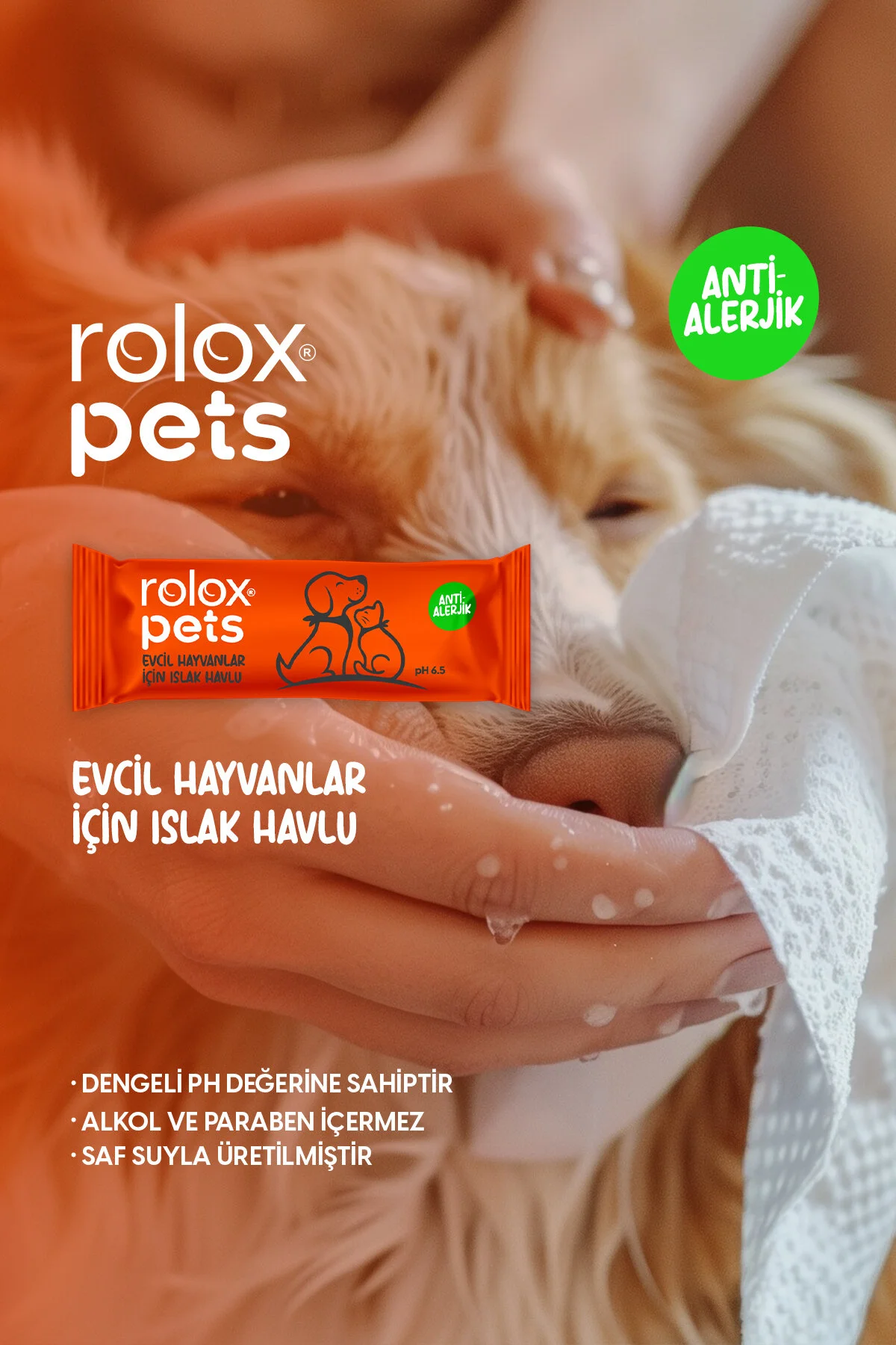 Pets - 50 Paket - Evcil Hayvanlar İçin Islak Havlu