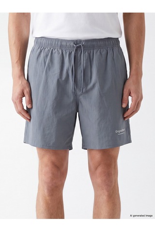 Lcw Swımwear Gri Kısa Boy Baskılı Erkek Deniz Şortu