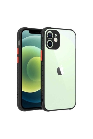 Apple Uyumlu iPhone 12 Kılıf Zore Kaff Kapak Siyah