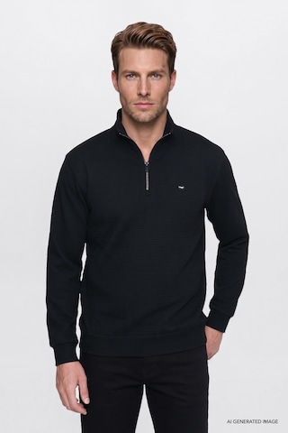 Wrangler Yumuşak Dokulu Regular Fit Fermuarlı Erkek Sweatshirt W2620122001 Siyah