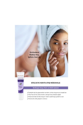 Royéva Akne Karşıtı Sivilce Kremi Salisilik Asit & Tea Tree Oil & Niacinamide Leke Karşıtı Spot Bakım Kremi 15 ML