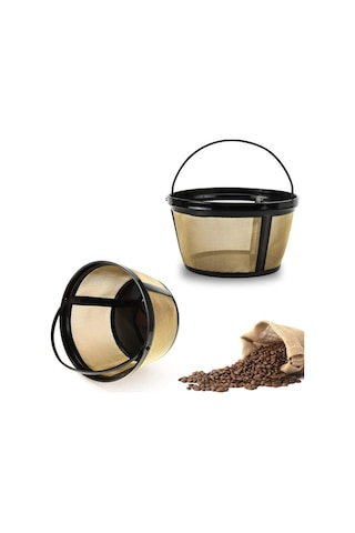 Ximistore9 2 Adet Yeniden Kullanılabilir Kahve Filtresi Sepeti - 8-12 Bardak Kapasitesi - Çeşitli Kahve Makinaları İçin Uyumlu - Lezzeti Artırır - Çevre Dostu - Kolay Temizlenir