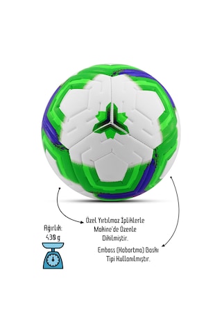 Telvesse Futbol Topu Premiera Sert Zemin Halı Saha Futbol Topu Hibrit Yeşil No:5 Yeşil