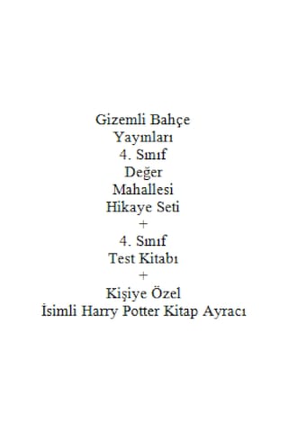 4. Sınıf Hikaye Kitabı Seti Gizemli Bahçe Yayınları Değer Mahallesi + 4. Sınıf Test Kitabı + Kişiye Özel İsimli Harry Potter Kitap Ayracı