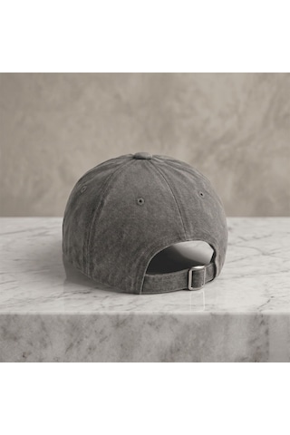 Bk Gift Kişiye Özel İsim Nakışlı Vintage Krem Beyzbol Şapkası Unisex Eskitme Kumaş Metal Tokalı