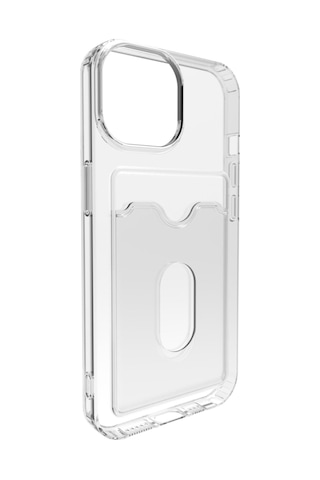 iPhone Uyumlu 15 Kılıf Kart Bölmeli Şeffaf Silikon Rubber Arka Kapak