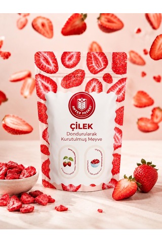 Çilek Kuru Meyve Cipsi - Dondurularak Kurutulmuş Freeze Dried Çıtır Çilek - 15 Gr