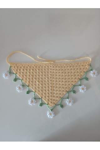 El Örgüsü Çiçekli Kız Çocuk Saç Bandanası / Tığ İşi Bağlamalı Bandana / %100 El Yapımı / Kız Çocuk Aksesuarı / Örgü Bandana / El Yapımı Çocuk Bandanası / Çiçekli Saç Aksesuarı / Çocuk Saç Bandı Sarı