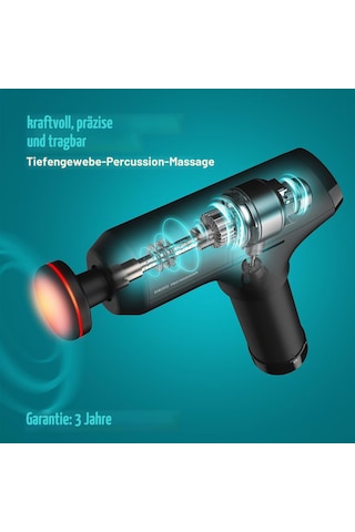 Homedics Pro Physio Masaj Tabancası - Boyun, Omuz, Sırt İçin Derin Masaj - Kas Gerginliğini Gidermek İçin Isıtmalı Başlık, 5 Masaj Başlığı, Kablosuz, Şarj Edilebilir - Siyah