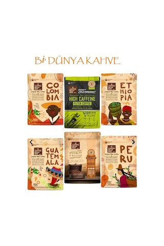Altın Telve Coffee Bean Box Bi'dünya Filtre Kahve World Coffees 80'ler 6 x 80 G