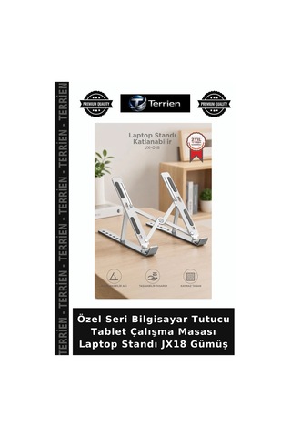 Özel Seri Bilgisayar Tutucu Tablet Çalışma Masası Laptop Standı Jx18 Gümüş
