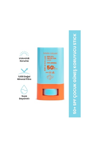 Bade Natural Doğal ve Mineral Filtreli 16 gr 50 Faktör Çocuk Stick Güneş Kremi