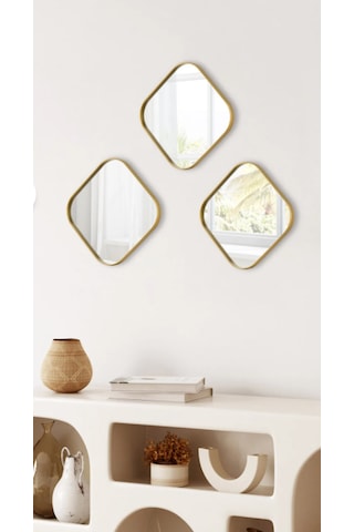 Febrini Kare Gold Sunum Tepsisi Ve Duvar Aksesuarı 24x24 3 Adet