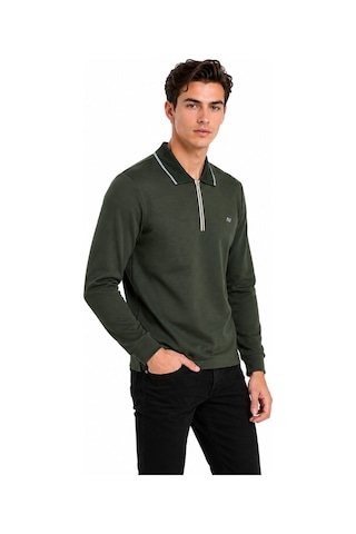 Advante Erkek Mevsimlik Spor Polo Yaka Fermuarlı Sweatshırt Bgl-st05468 Haki