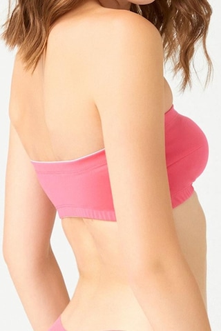 Straplez Crop Top Büstiyer Pembe Pembe