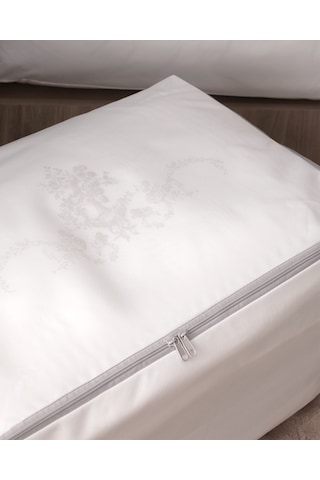 Madame Coco Çiçek Desen Baskılı 2 'li Hurç - Beyaz/gri 8684427147757 Beyaz