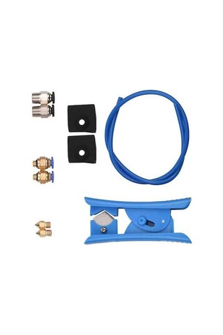 Moly Creality Cr-10/ender 3 İçin Ptfe Boru Seti: 40cm Mavi, 0.4mm Nozzle, Fittingler, Silikon Kılıf Pc4-m6/pc4-m10