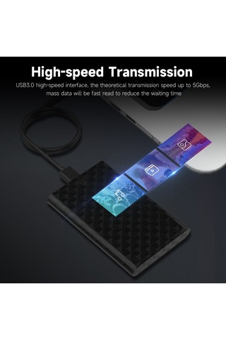 Leezsing Lenovo S-02 Usb 3.0 Taşınabilir Hdd Kutusu - 2.5" Sata, Hızlı Veri Aktarımı, Araçsız Kurulum