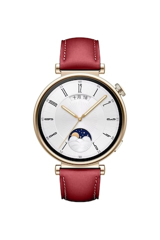 Huawei Watch Gt4 41mm İle Uyumlu Gümüş Metal Tokalı Deri Zarif Şık Kordon