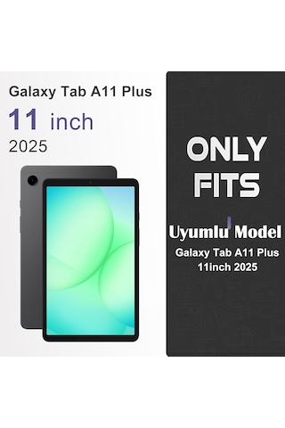 Samsung Galaxy Tab A11 Plus 2025 Uyumlu Tablet Kılıfı Köşe Korumalı Antişok Şeffaf Silikon Kapak Sm-x230 X235 X236 Arka Kapak