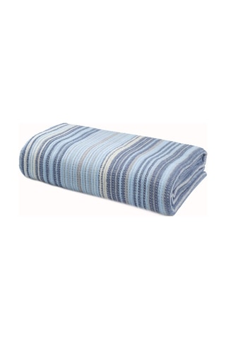 Pamuklu 4 Mevsim Çift Kişilik Battaniye, 180x220 Cm,%70 Pamuk%30 Polyester Mavi Çok Renkli