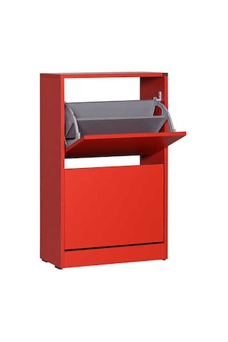 Flat Duo 2 Katlı Ayakkabılık Dolabı - Kırmızı