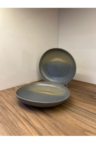 2'li Hornfels Ripple Çukur Tabak 19 Cm 400 Cc Risotto / Salata / Gourmet / Şef Sunum / Sulu Yemek Çok Renkli