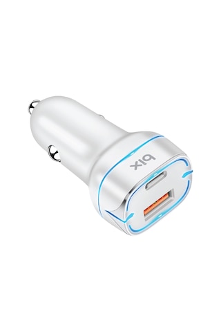 Lexroo Bx-ccp36wt 38w Type-c Pd 20w Ve Usb-a Qc 3.0 18w Çift Portlu Led Işıklı Araç Şarj Cihazı Standart