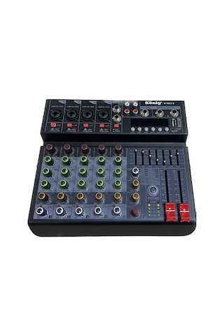 König K-502 Fx Usb/Bluetooth 7 Bant Eq 6 Kanal Deck Mixer
