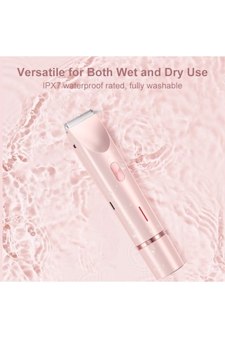 Paris Kadınlar İçin 2'si 1 Arada Elektrikli Tıraş Makinesi, Su Geçirmez, Bikini Bölgesi Düzeltici, Çift Başlık, Tip-c Mor