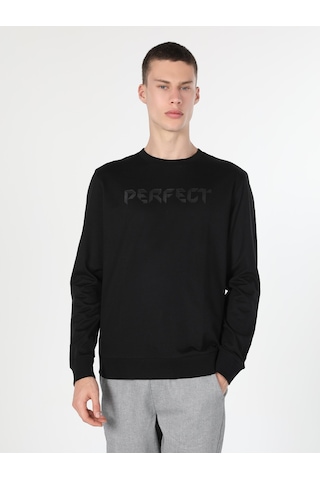 Colin's Colins Regular Fit Baskılı Siyah Erkek Sweatshirt Cl1060122 Siyah