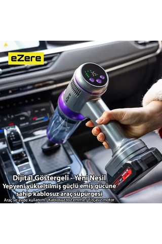 Ezere Powerstorm Kablosuz El Süpürgesi 20000pa Çekim Gücü 3 Kademeli Hepa Filtre 21v 2.0ah Batarya- 5775