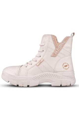 Mp 2421884 Bej Kadın Fermuarlı Bağcıklı Spor Bot Bej