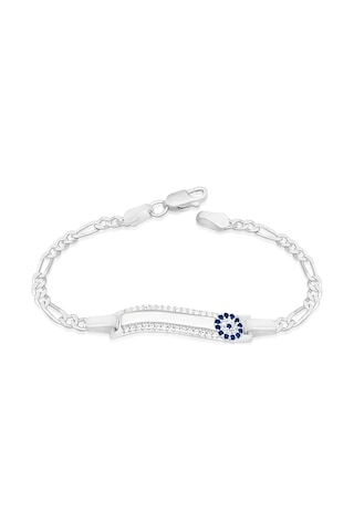 Çocuk Ve Bebek İsimli Gümüş Bileklik Nazar Boncuklu St266